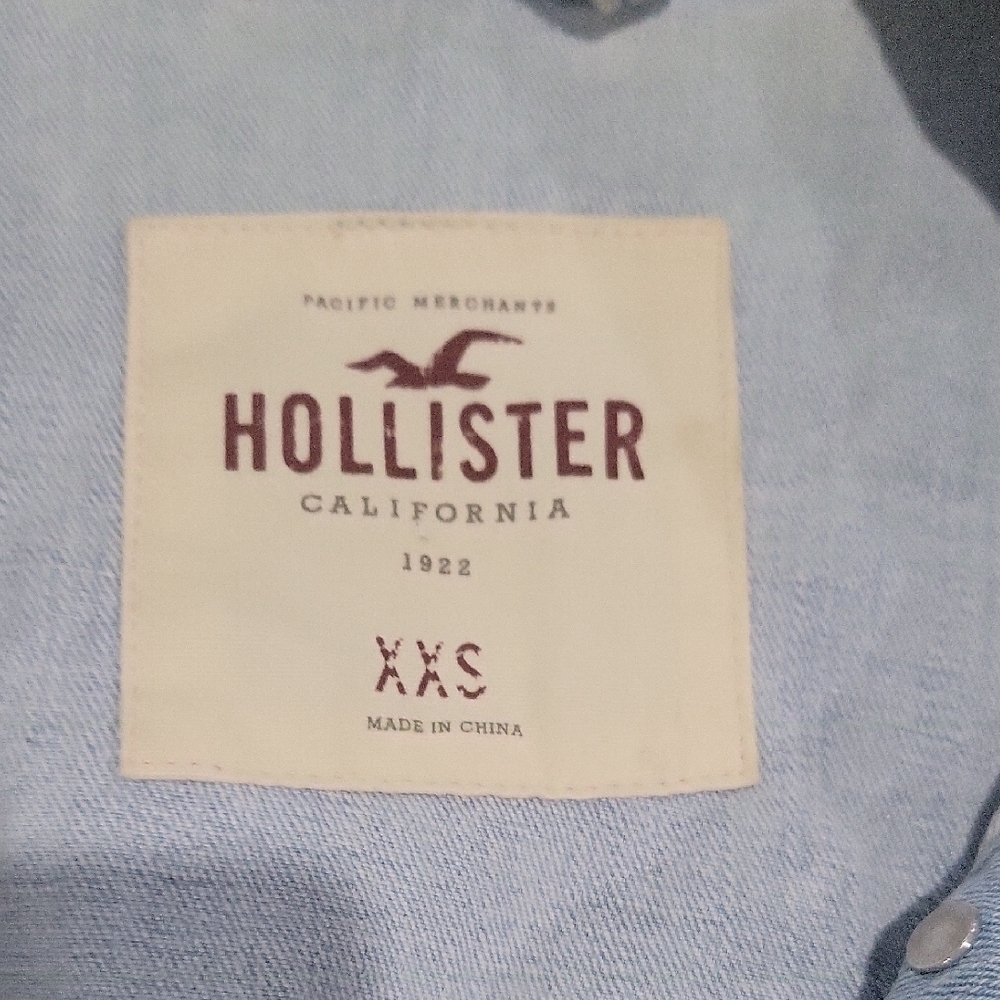 Hollister Distress Light Blue Denim Jacket Size XXS #cj - Picture 2 of 7